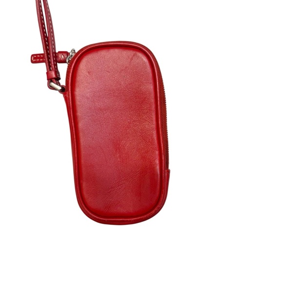 Coach vintage red leather wristlet bag case - Picture 2 of 5
